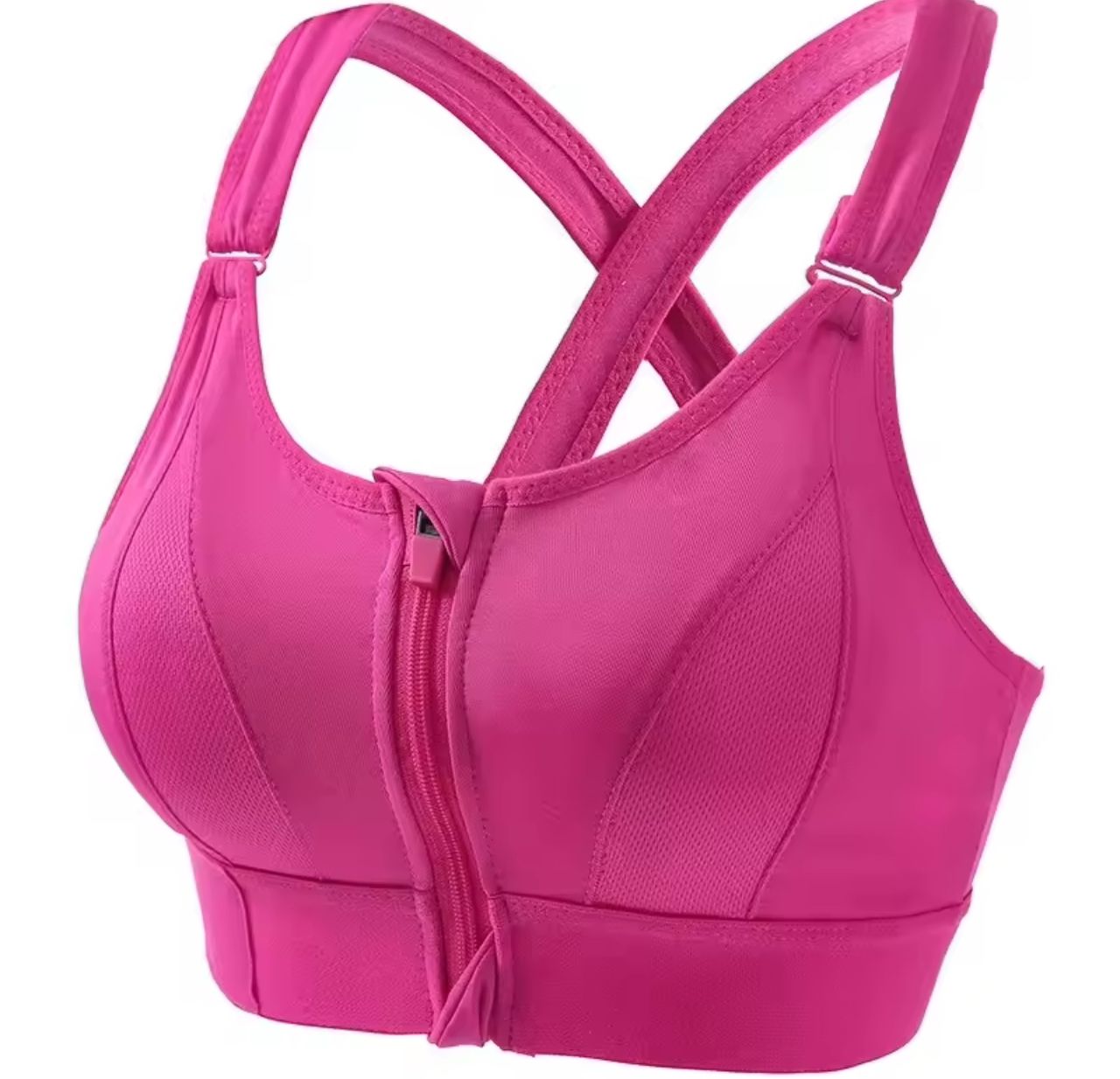 Front zipper sports bra