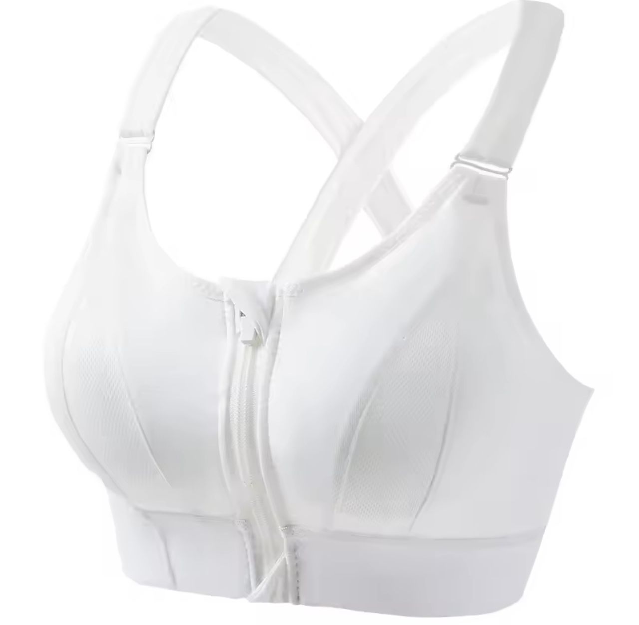 Front zipper sports bra