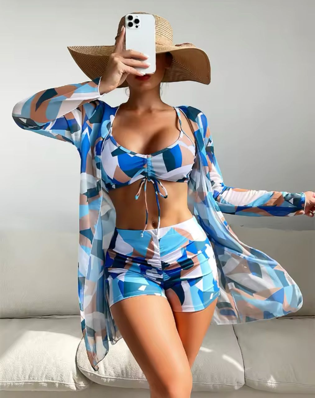 3PCS SWIM SET (KIMONO INCLUDED)