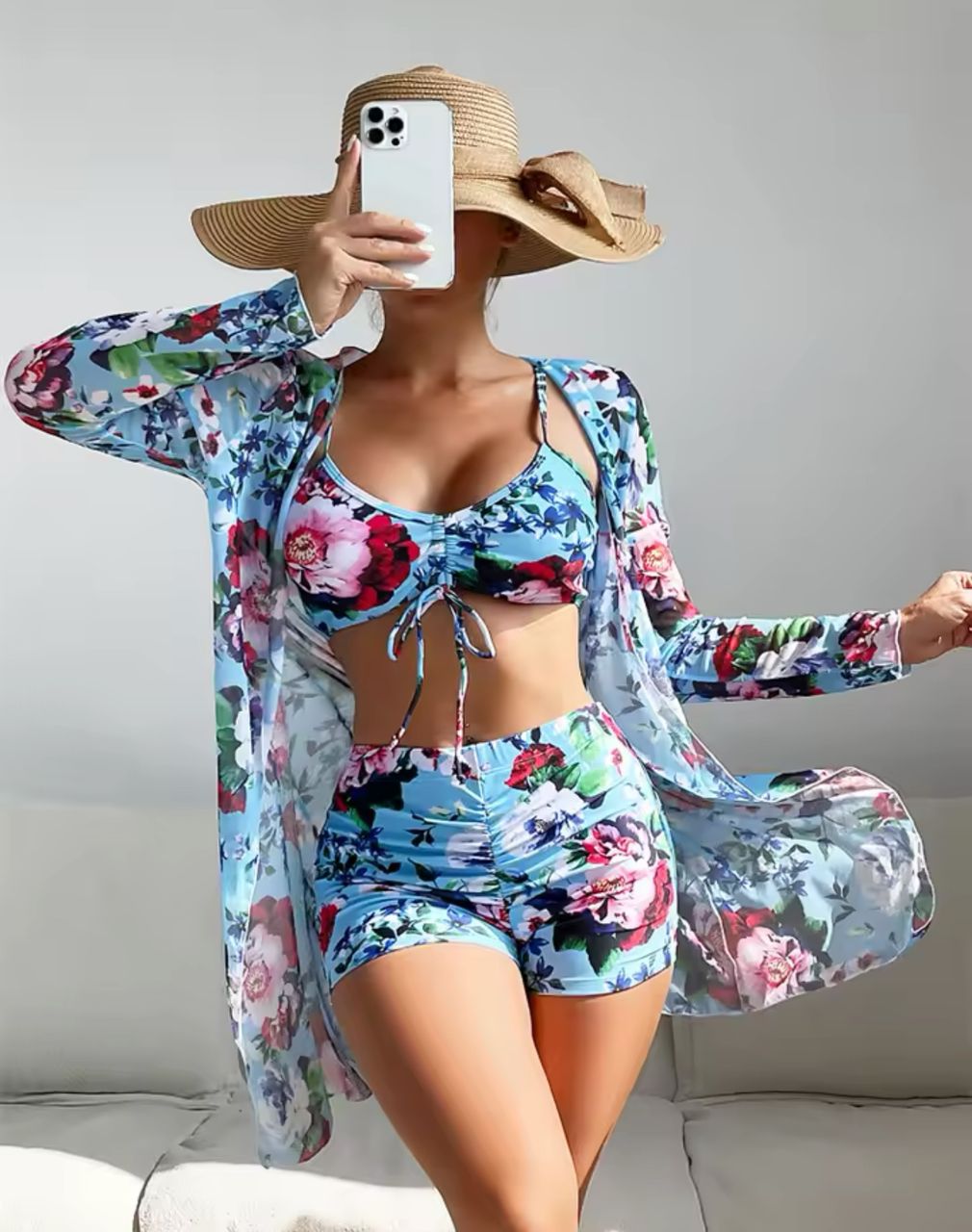 3PCS SWIM SET (KIMONO INCLUDED)