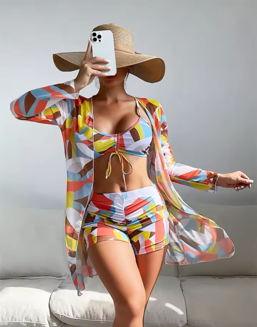 3PCS SWIM SET (KIMONO INCLUDED)