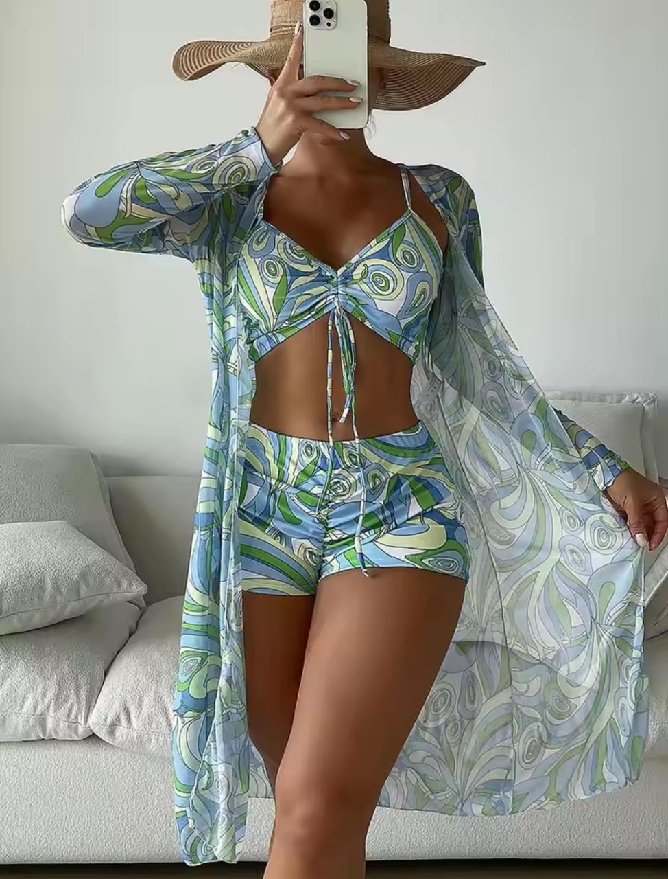 3PCS SWIM SET (KIMONO INCLUDED)