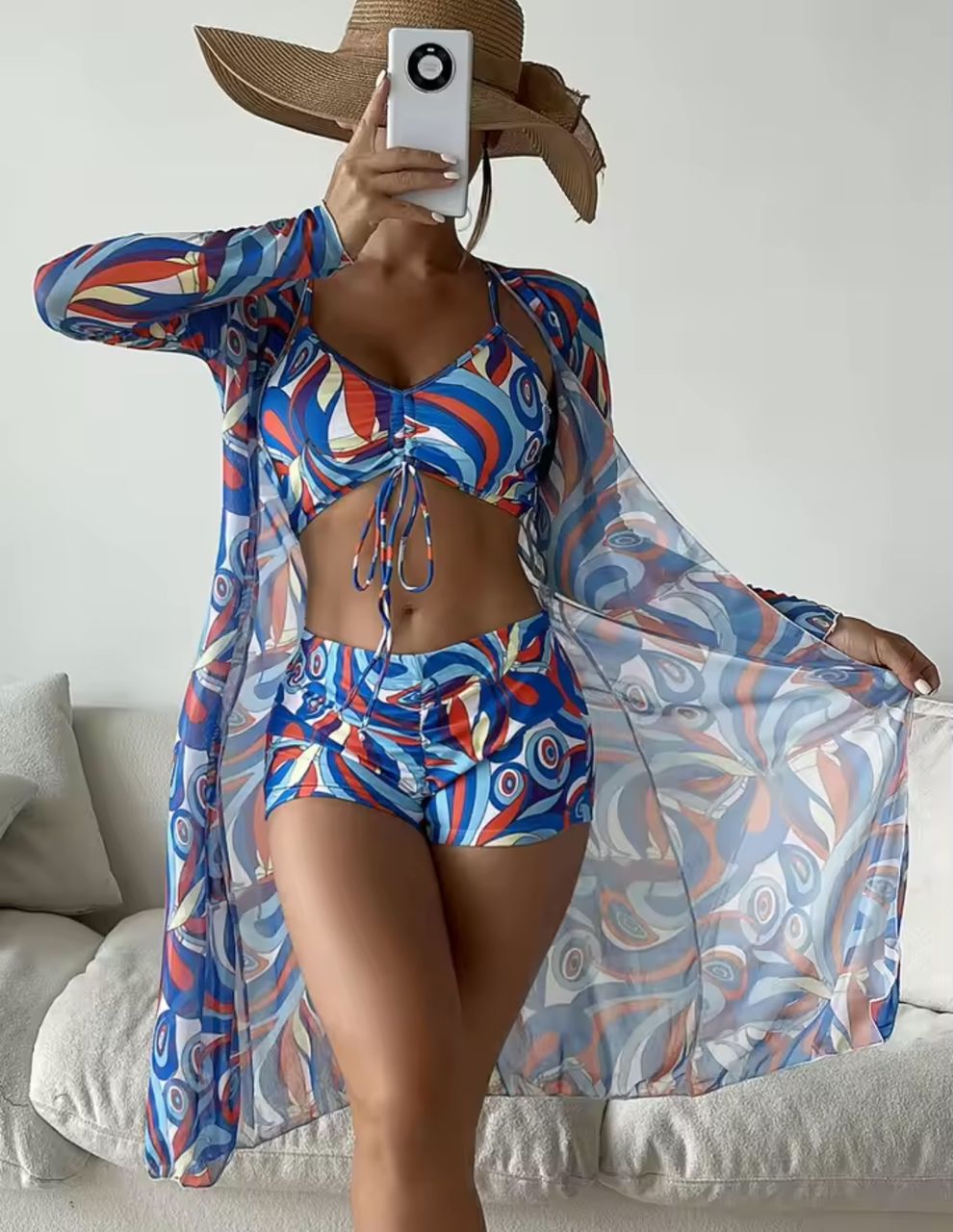 3PCS SWIM SET (KIMONO INCLUDED)