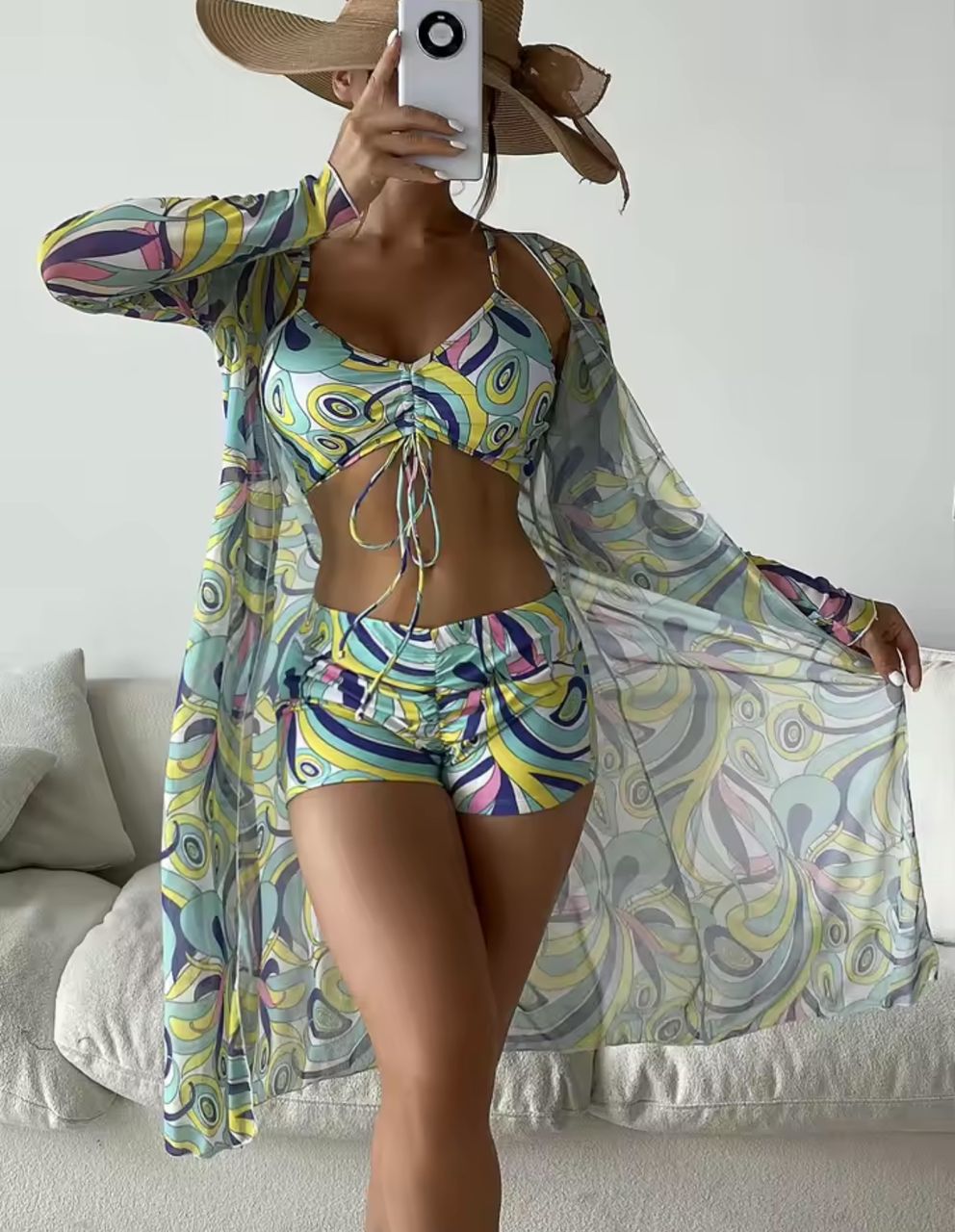 3PCS SWIM SET (KIMONO INCLUDED)