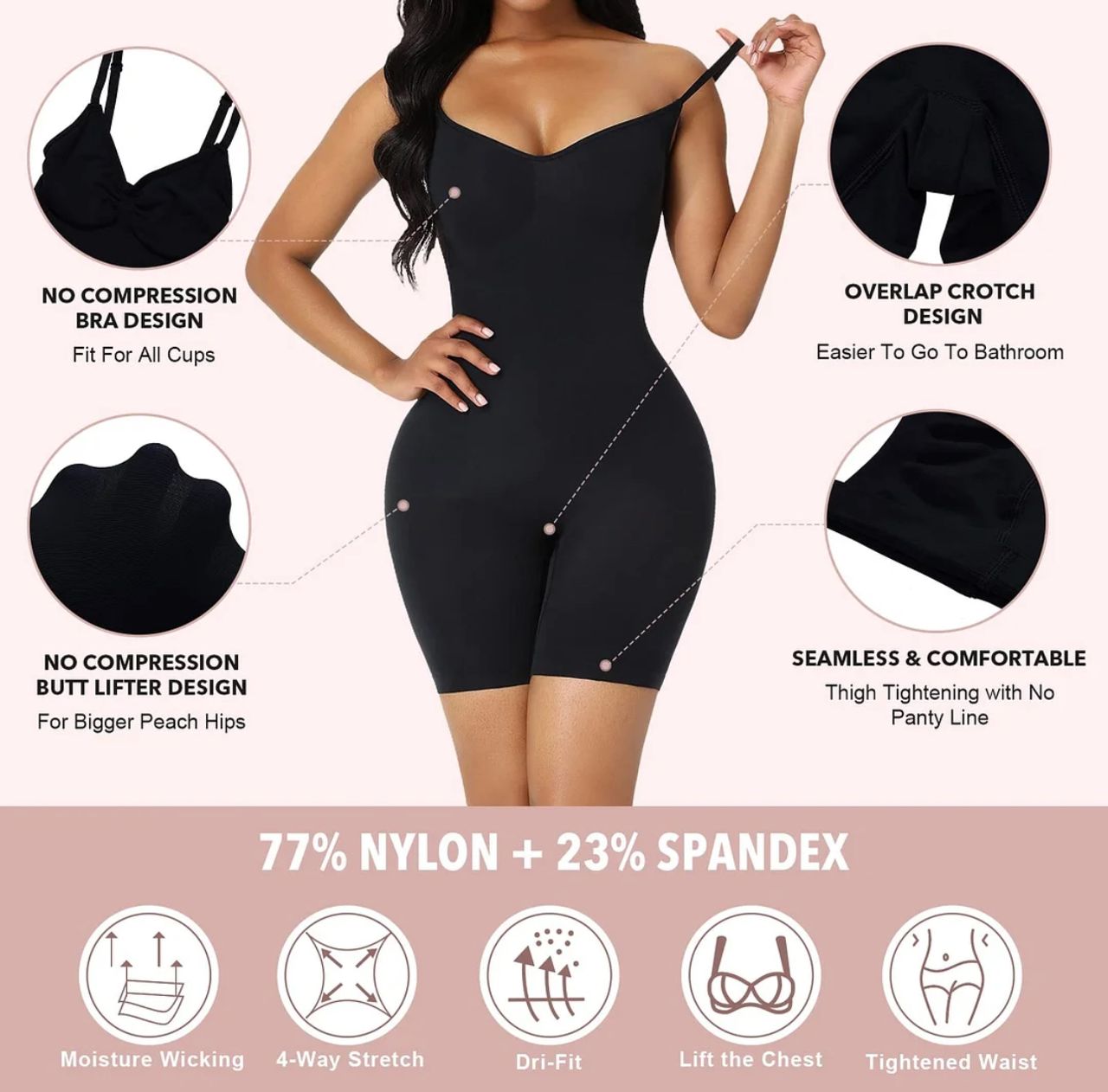 COMPRESSION SHAPEWEAR (CAMISOLE BACK DESIGN)