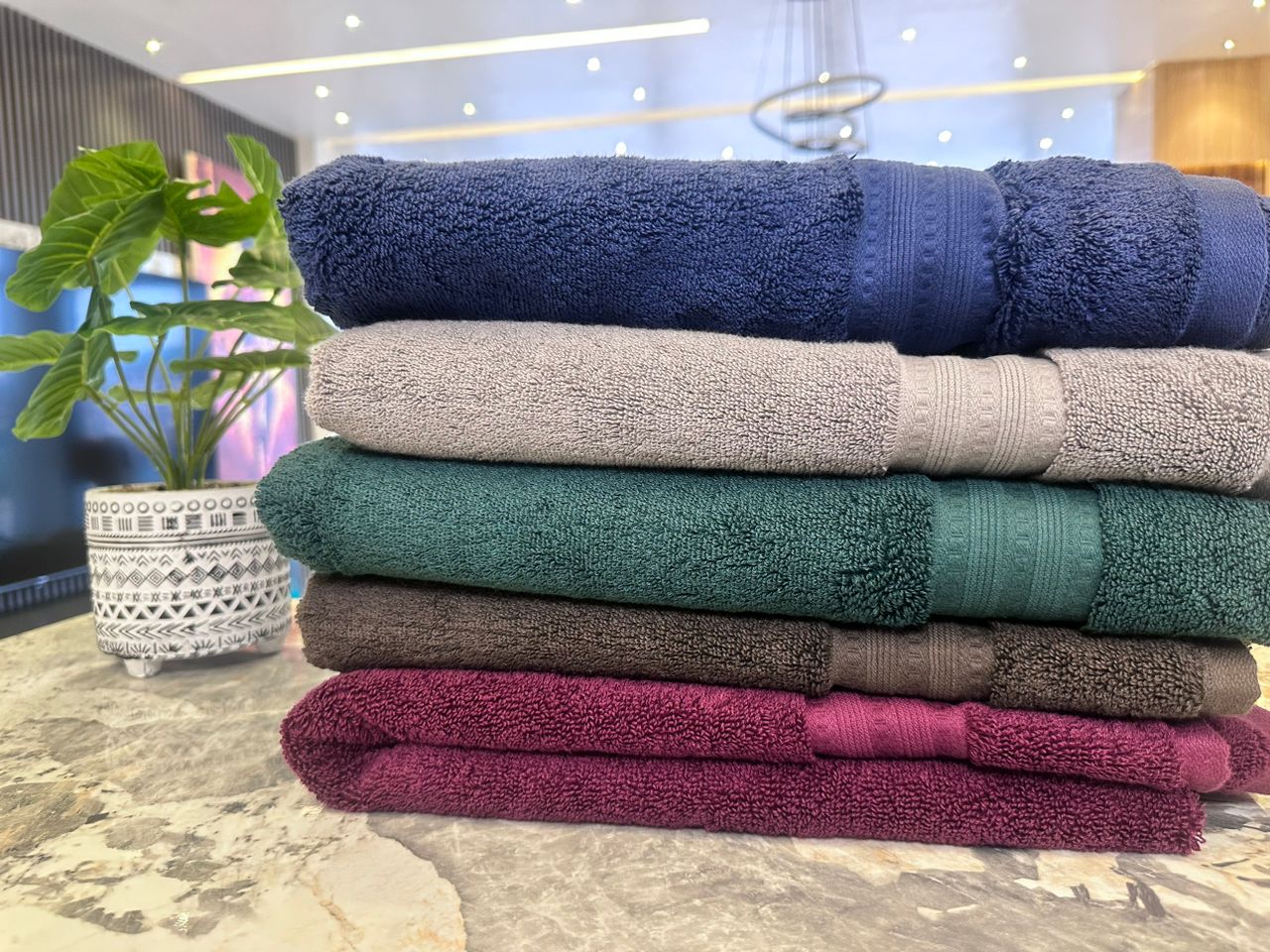COTTON PLAIN COLORED TOWELS 70CM BY 140 CM
