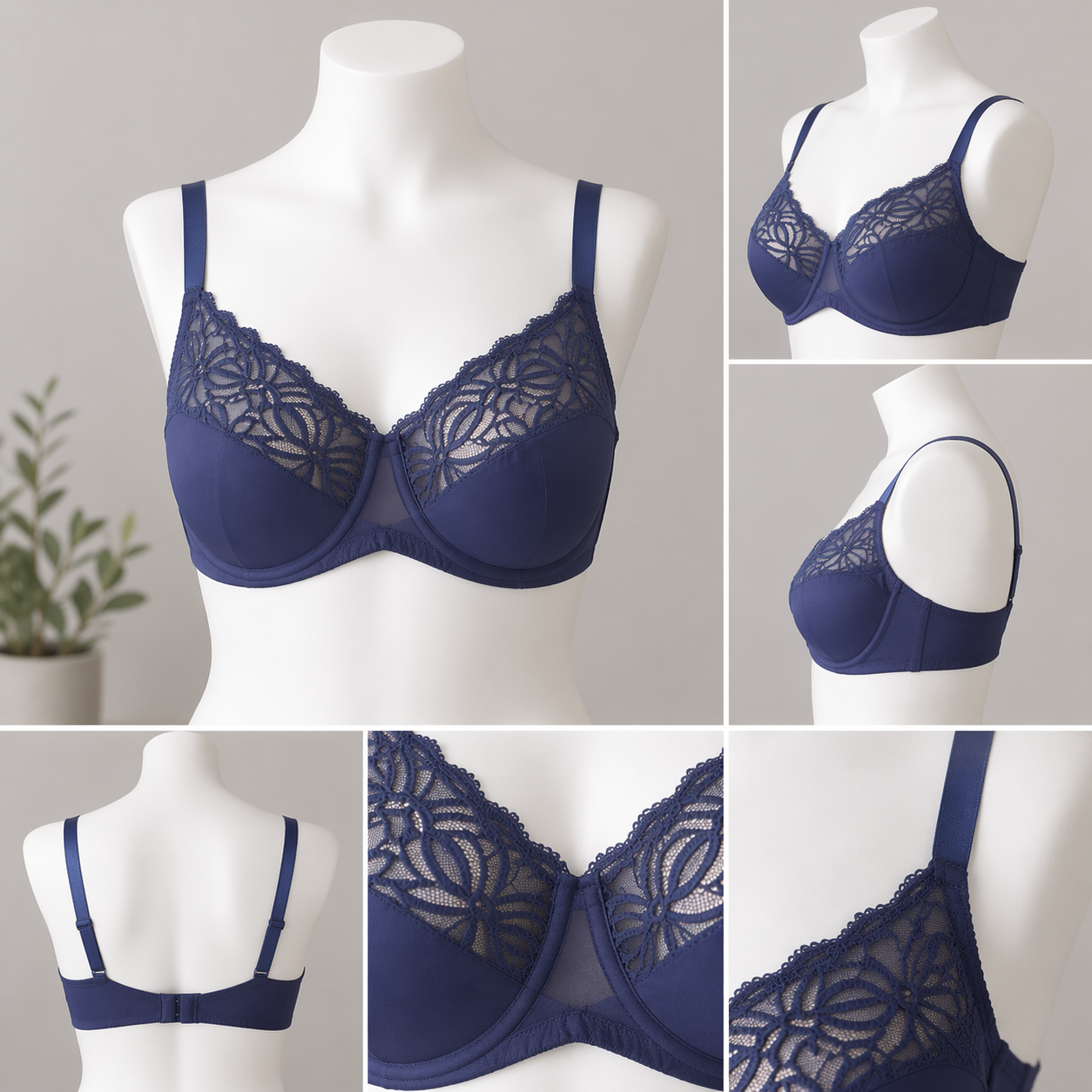 Amelia Lace Wired Minimiser Bra