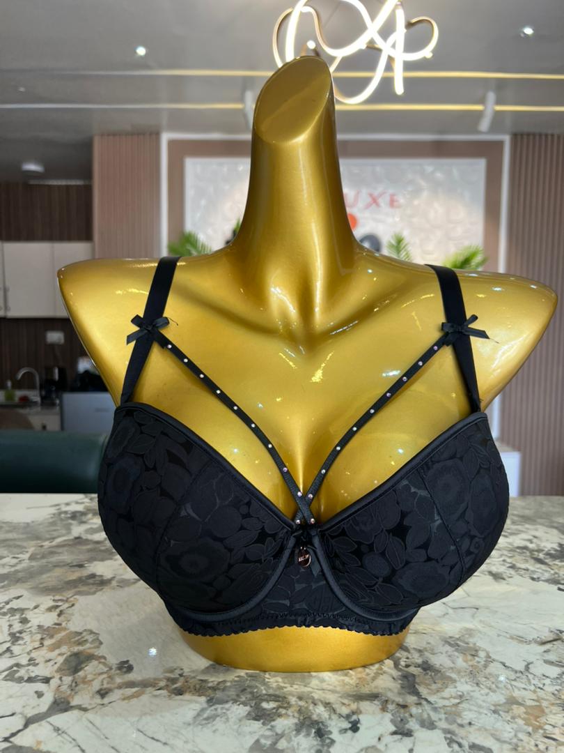 His w smooth black bra